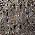 Деревянная тумба с резными ящиком и дверцей Azure Grey Wooden Nightstand варинант исполнения - 3 | Loft Concept в Омске