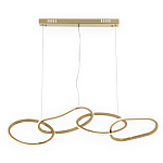 Люстра подвесная с 4-мя асимметричными кольцами золотого цвета Ring Horizontal варинант исполнения - 1 | Loft Concept в Омске