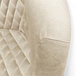 Барный стул со спинкой и подлокотниками на 4-х деревянных ножках Кремовый Велюр Ava Charm варинант исполнения - 4 | Loft Concept в Омске