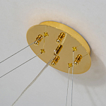 Люстра подвесная с золотистыми ветками и стеклянными подвесками в виде листьев Длина 130 см FAIRYTREE Light варинант исполнения - 2 | Loft Concept в Омске