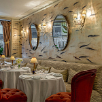 Обои ручная роспись Fishes Blue Pearl on Tarnished Silver gilded silk with pearlescent antiquing варинант исполнения - 7 | Loft Concept в Омске