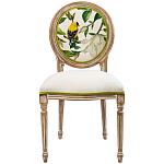 Стул бежевый из натурального бука с изображением птиц и цветов Blooming Birds варинант исполнения - 1 | Loft Concept в Омске