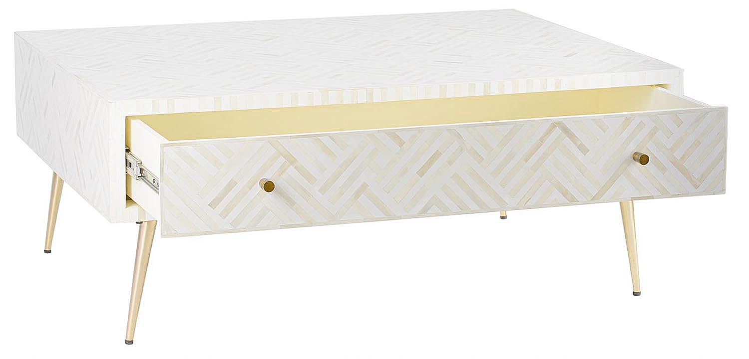 Кофейный стол White Indian Bone Inlay Coffee Table Кофейный стол White Indian Bone Inlay Coffee Table - Loft-Concept в Омске
