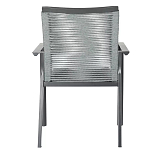 Стул темно-серый с высокой плетеной спинкой и сиденьем Braided Strength варинант исполнения - 4 | Loft Concept в Омске