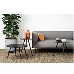 Кофейный столик с круглой столешницей на 3-х черных ножках Laconic Stylish Design варинант исполнения - 2 | Loft Concept в Омске