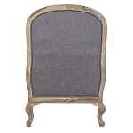 Кресло с пуфом с мягкой обивкой из льна Edward Armchair grey варинант исполнения - 3 | Loft Concept в Омске