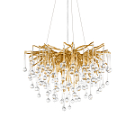 Люстра подвесная с прозрачными стеклянными подвесками в форме капель Диаметр 60 см Droplet Chandelier варинант исполнения - 6 | Loft Concept в Омске
