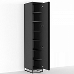 Шкаф-пенал с зеркальной дверцей и фасадом цвета графит Strict Lines варинант исполнения - 3 | Loft Concept в Омске