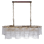 Люстра подвесная прямоугольная из рифленого стекла Fluted Glass Chandelier варинант исполнения - 2 | Loft Concept в Омске