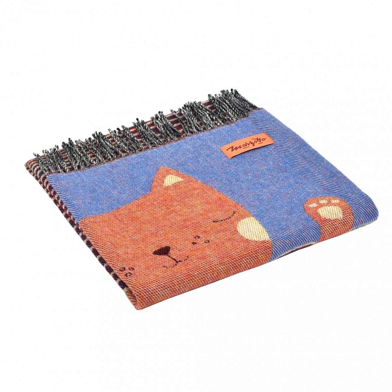 Плед CAT 1 Marzotto Синий Оранжевый в Омске | Loft Concept 