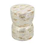 Приставной столик с мозаичным рисунком из раковин устриц Bone Inlay варинант исполнения - 4 | Loft Concept в Омске