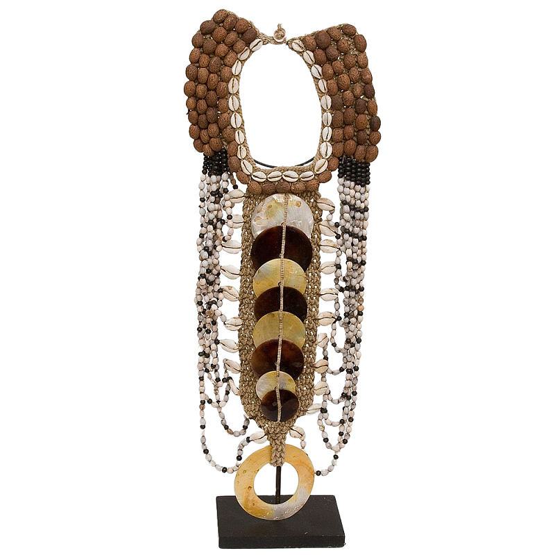 Этническое ожерелье из ракушек Aboriginal Long Walnut Shell Necklace Коричневый Перламутровый Бежевый Черный Этническое ожерелье из ракушек Aboriginal Long Walnut Shell Necklace Коричневый Перламутровый Бежевый Черный в Омске | Loft Concept