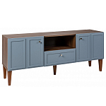 ТВ-тумба серая из массива бука с 2-мя дверками и ящиком Wenge Light варинант исполнения - 1 | Loft Concept в Омске