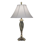 Настольная лампа с белым тканевым абажуром в форме колокола Stiffel варинант исполнения - 1 | Loft Concept в Омске