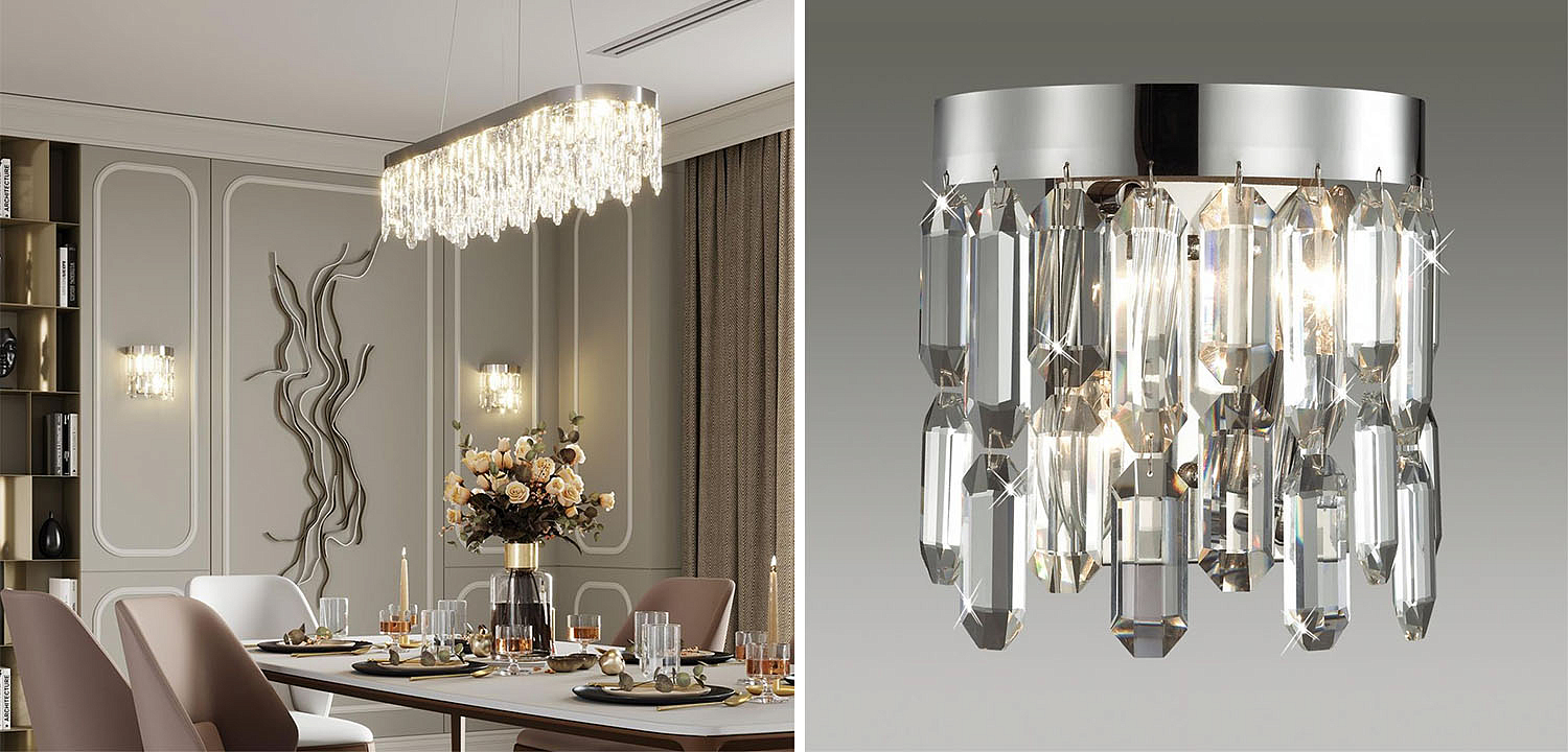 Бра Crystal Polyhedrons Wall Lamp Chrome Бра Crystal Polyhedrons Wall Lamp Chrome - Loft-Concept в Омске