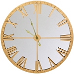 Часы настенные зеркальные с золотым металлическим циферблатом Mirror Tower Clock варинант исполнения - 1 | Loft Concept в Омске