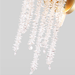 Бра с хрустальными прозрачными подвесками и круглым основанием золотого цвета FAIRYTREE Light варинант исполнения - 4 | Loft Concept в Омске