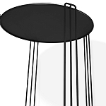 Стол журнальный круглый с серой столешницей из стекла на 4-х черных ножках Gray and Gold Marble варинант исполнения - 3 | Loft Concept в Омске