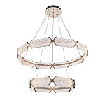 Люстра с 2-мя кольцами с текстурным природным рисунком IceFlame варинант исполнения - 8 | Loft Concept в Омске