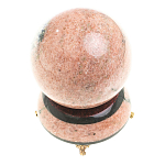 Шар декоративный на подставке из натуральных камней Змеевик и Мрамор Розовый Natural Stone Spheres 10.5 см варинант исполнения - 1 | Loft Concept в Омске