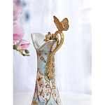 Кувшин с цветочным рисунком и бронзовой ручкой Blue Garden варинант исполнения - 5 | Loft Concept в Омске