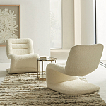 Кресло изогнутое с обивкой из ткани букле Smooth Bend Boucle Chair варинант исполнения - 7 | Loft Concept в Омске