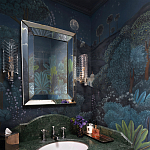 Обои ручная роспись Phuljhari Original colourway on Empire Blue dyed silk варинант исполнения - 1 | Loft Concept в Омске