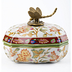 Фарфоровая шкатулка с бронзовой стрекозой Eden Garden варинант исполнения - 2 | Loft Concept в Омске