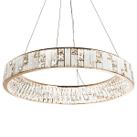 Кольцевая люстра с декором из мрамора и хрусталя Dione Ring Marble Crystal Chandelier варинант исполнения - 1 | Loft Concept в Омске