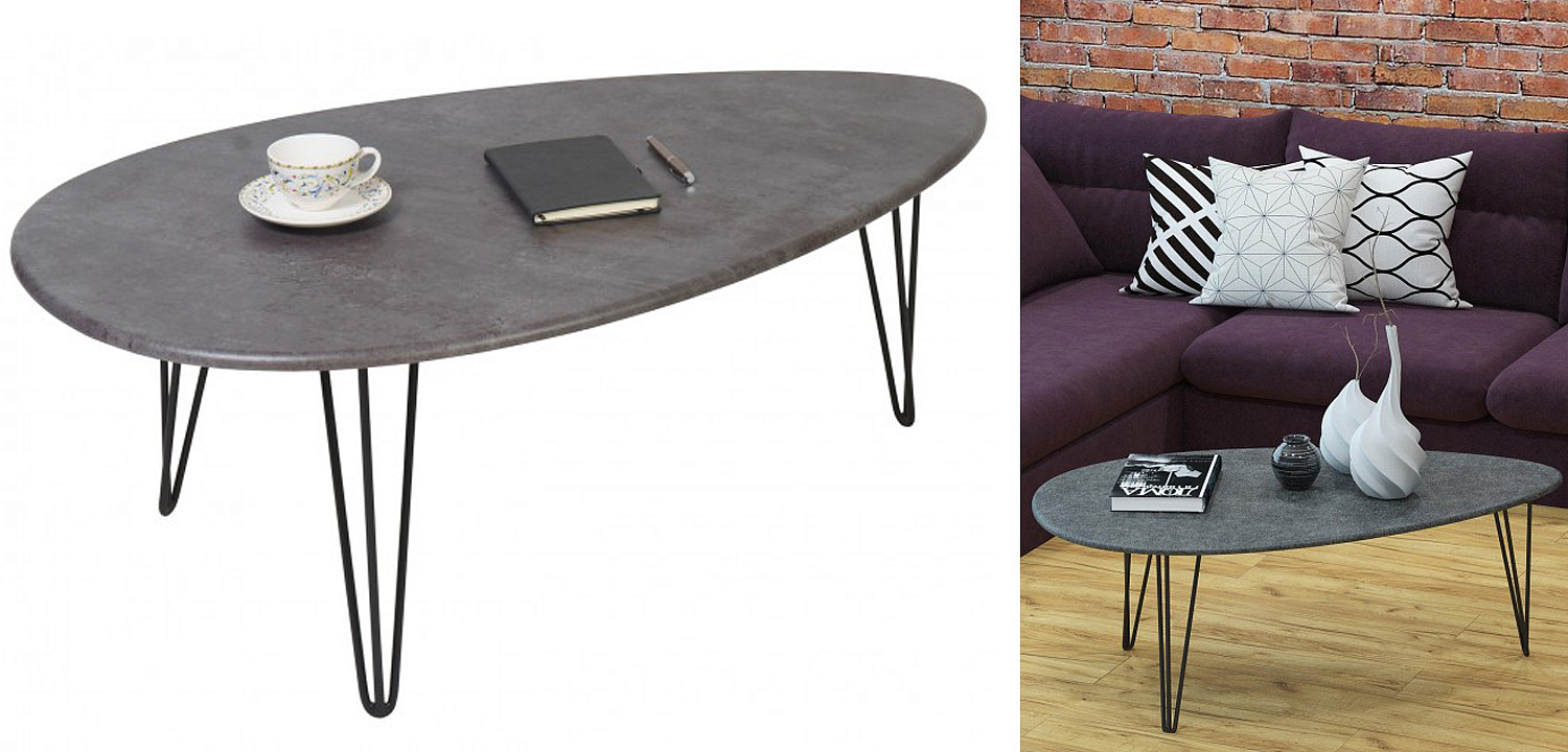 Кофейный стол Dorian Coffee Table gray Кофейный стол Dorian Coffee Table gray - Loft-Concept в Омске