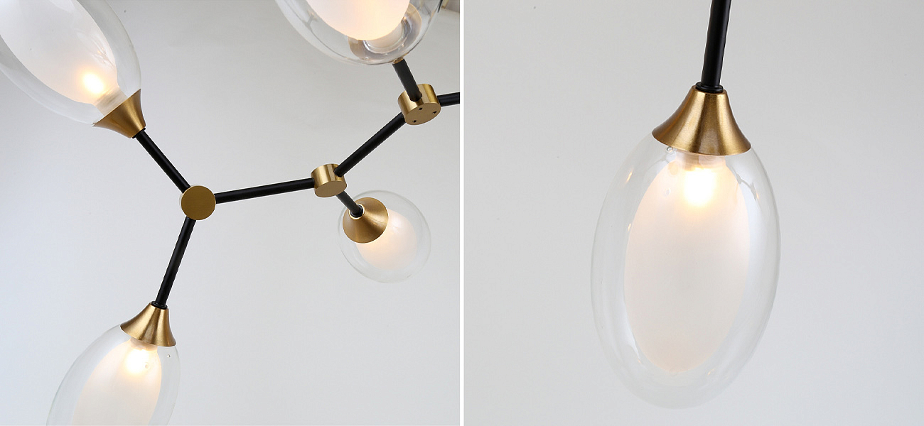 Люстра с плафонами из двойного стекла BUBBLE CHANDELIER Люстра с плафонами из двойного стекла BUBBLE CHANDELIER - Loft-Concept в Омске