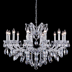 Люстра подвесная с 12-ю лампочками и прозрачными хрустальными подвесками на хромированном основании Crystal lamps варинант исполнения - 1 | Loft Concept в Омске