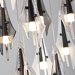 Люстра каскадная с 12-ю рельефными прозрачными плафонами Glass Pod  варинант исполнения - 6 | Loft Concept в Омске