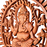 Панно из дерева круглое Ганеша Panel With Animals варинант исполнения - 2 | Loft Concept в Омске