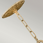 Люстра подвесная с широким белым текстильным абажуром и вертикальными декоративными элементами Hinkley варинант исполнения - 3 | Loft Concept в Омске