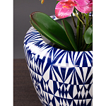 Кашпо с орнаментом в сочетании белого и синего цвета Artistic Flowerpot варинант исполнения - 2 | Loft Concept в Омске