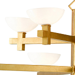 Люстра золотая с 8-ю молочными плафонами в виде чаши Tiers of Clear Lines варинант исполнения - 2 | Loft Concept в Омске