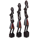 Комплект из трёх деревянных статуэток в виде аборигенов Three Aborigines Figurines варинант исполнения - 1 | Loft Concept в Омске