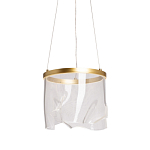 Подвесной светильник цилиндрической формы с прозрачным волнистым плафоном Wave Line варинант исполнения - 1 | Loft Concept в Омске