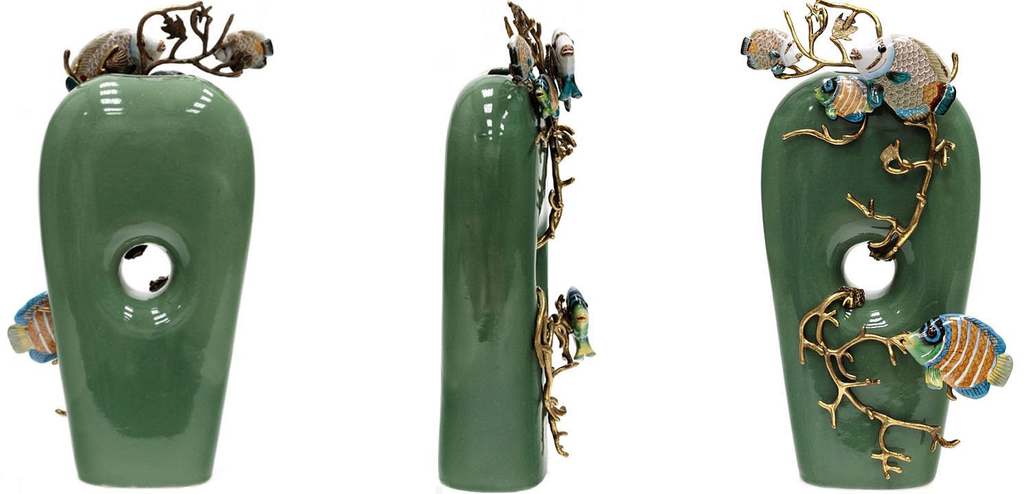 Ваза Colored Fish Vase green Ваза Colored Fish Vase green - Loft-Concept в Омске