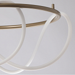 Люстра подвесная круглая золотого цвета с белыми изогнутыми световыми линиями Luke Lampco Tracer Lamp варинант исполнения - 4 | Loft Concept в Омске