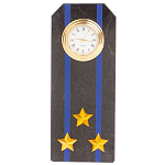 Часы погон подарочные настольные Авиация ВМФ из натурального камня Змеевик Military Clock варинант исполнения - 13 | Loft Concept в Омске