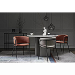 Стул полукруглый мягкий с буклированной обивкой Chair with Boucle Upholstery варинант исполнения - 1 | Loft Concept в Омске