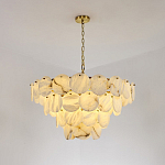 Люстра подвесная четырехъярусная с подвесками в форме дисков Cryptocrystalline Stone варинант исполнения - 5 | Loft Concept в Омске