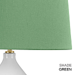 Настольная лампа с белым фигурным основанием на латунном основании и зеленым тканевым конусным абажуром Elstead Lighting варинант исполнения - 6 | Loft Concept в Омске