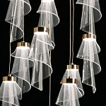 Люстра каскадная с 10-ю прозрачными плафонами Wave Line варинант исполнения - 6 | Loft Concept в Омске