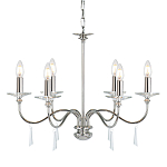 Люстра цвета никель с прозрачными стеклянными подвесками в форме капель Elstead Lighting варинант исполнения - 1 | Loft Concept в Омске