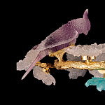 Люстра круглая на золотом каркасе с птичками и цветочным декором Miscellaneous herbs варинант исполнения - 6 | Loft Concept в Омске