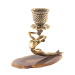 Подсвечник из натурального камня агат светло-коричневый Stone Candlestick варинант исполнения - 2 | Loft Concept в Омске