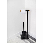 Держатель для туалетной бумаги с подвесным ершиком Black Bathroom Accessory варинант исполнения - 5 | Loft Concept в Омске